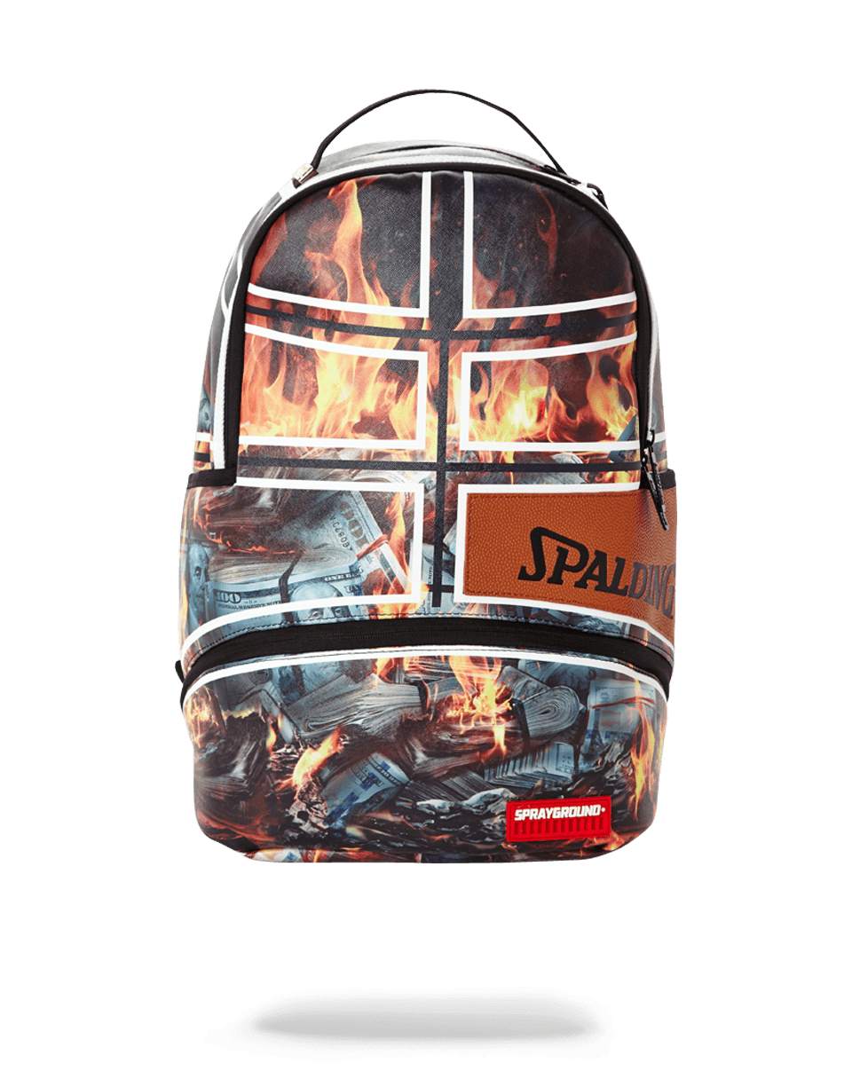 SPALDING X SPRAYGROUND FIRE MONEY BACKPACK
