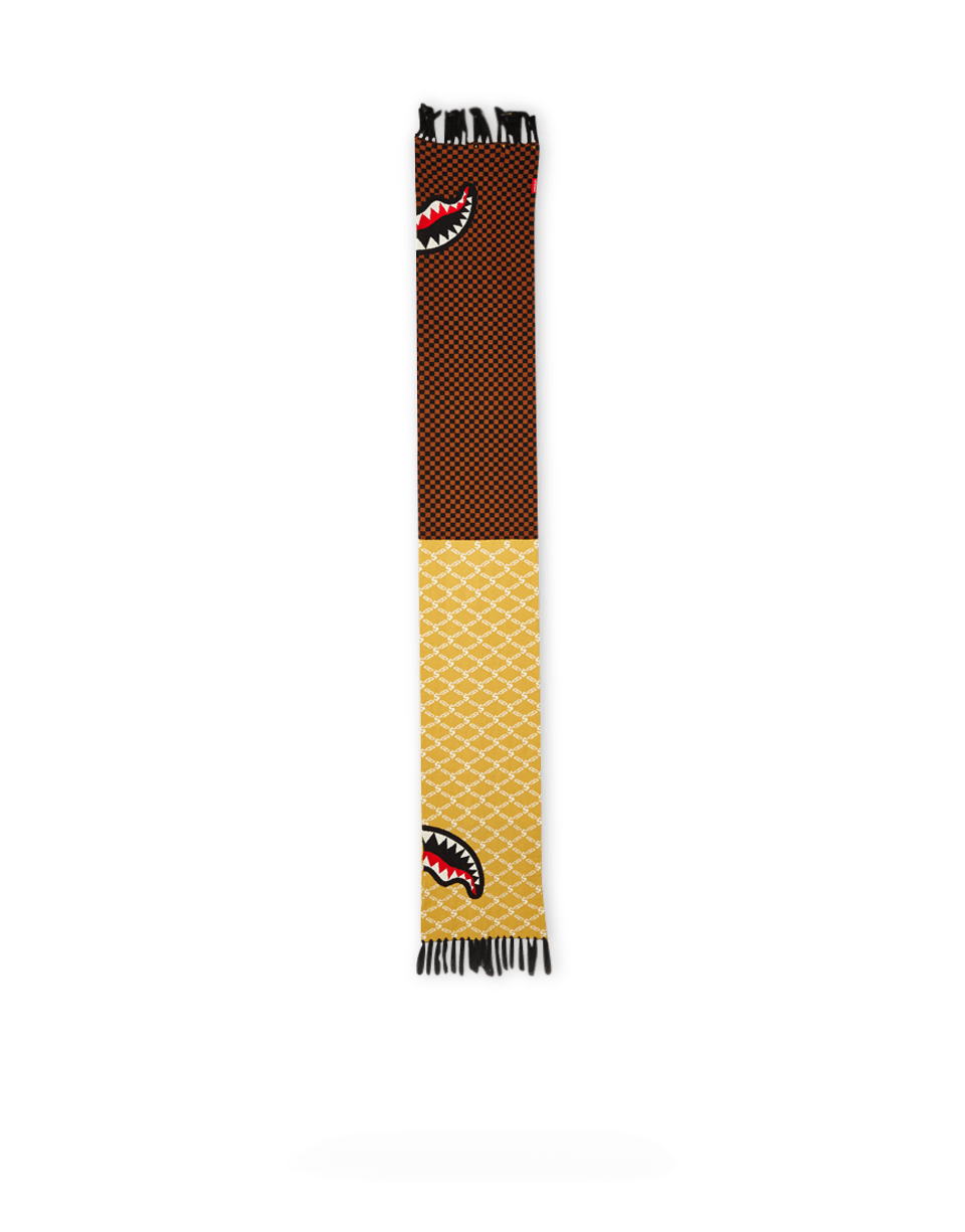 SPLIT CHECKERED SHARK SCARF