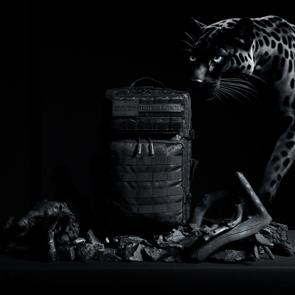 45L Backpack Black Leopard