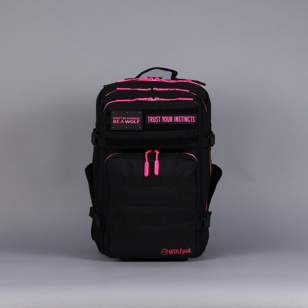 45L Backpack Black Neon Pink