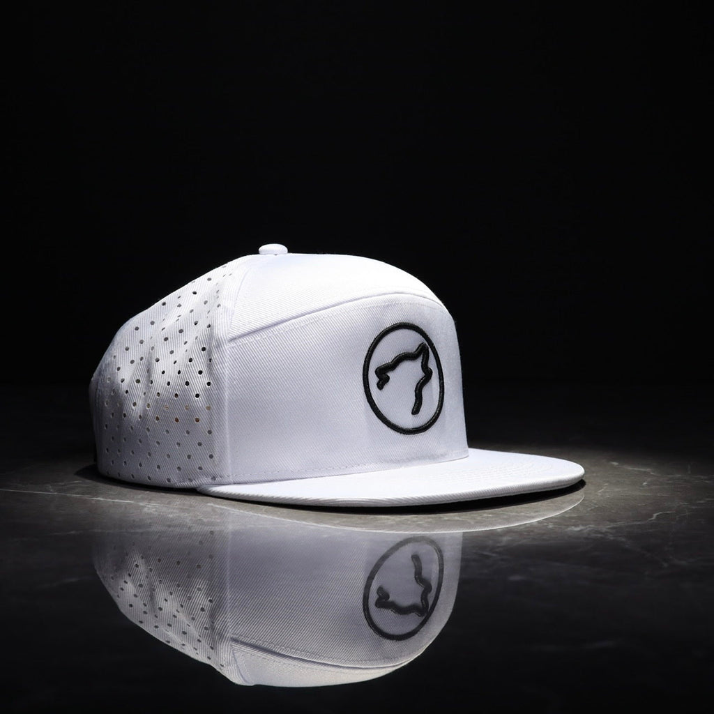 Flat Bill Snapback Hat Arctic White