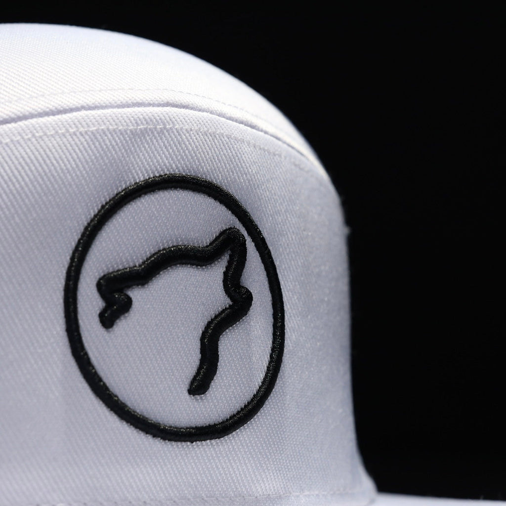 Flat Bill Snapback Hat Arctic White