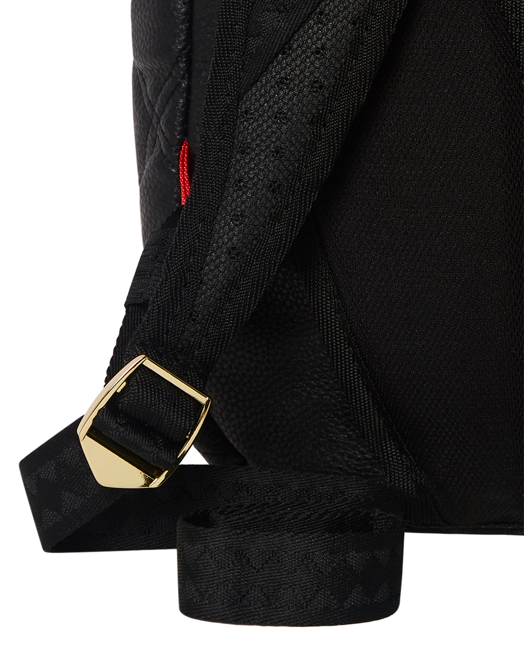 NOIR QUILT GOLD CHAIN SHARK BACKPACK (DLXV)