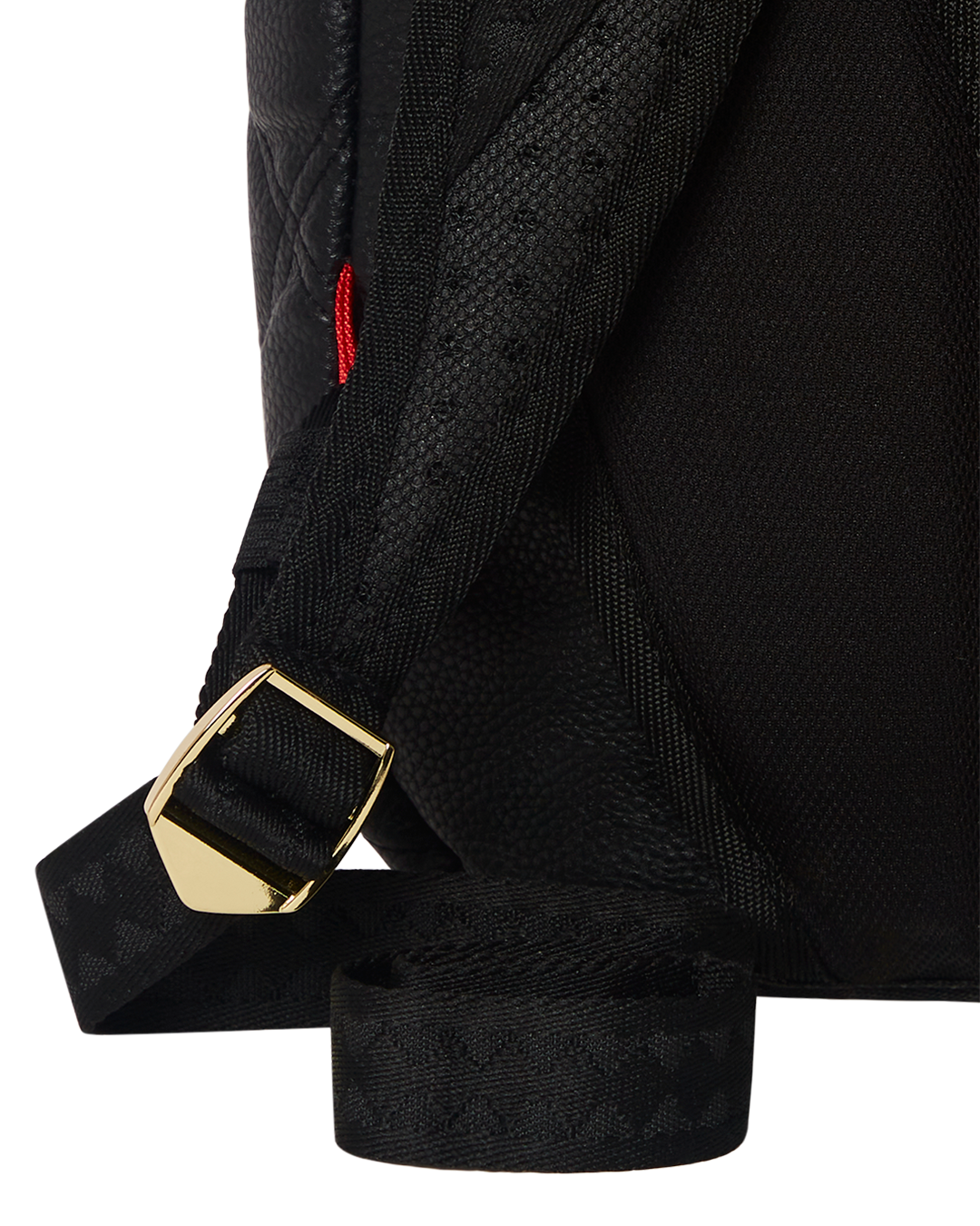 NOIR QUILT GOLD CHAIN SHARK BACKPACK (DLXV)