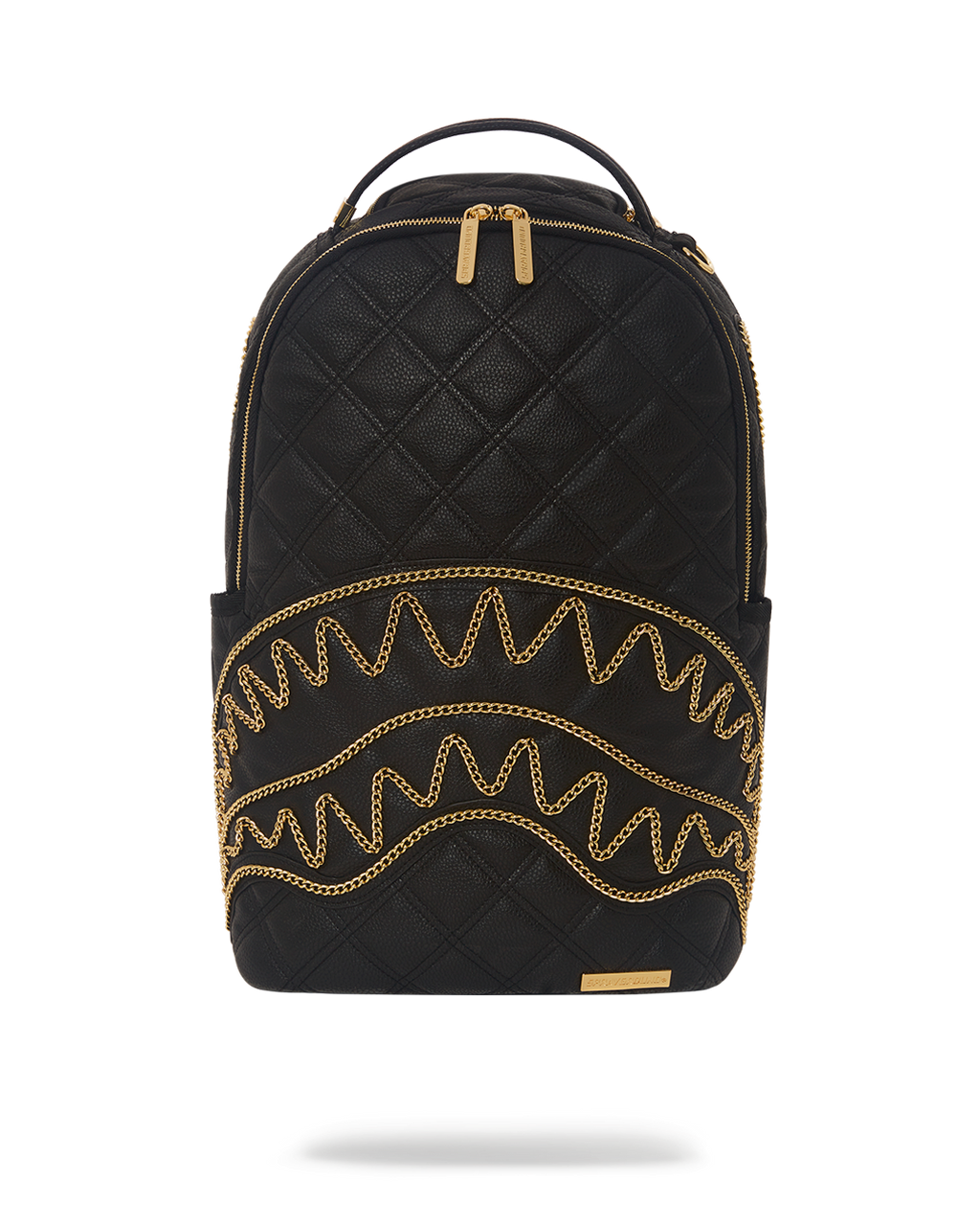 NOIR QUILT GOLD CHAIN SHARK BACKPACK (DLXV)