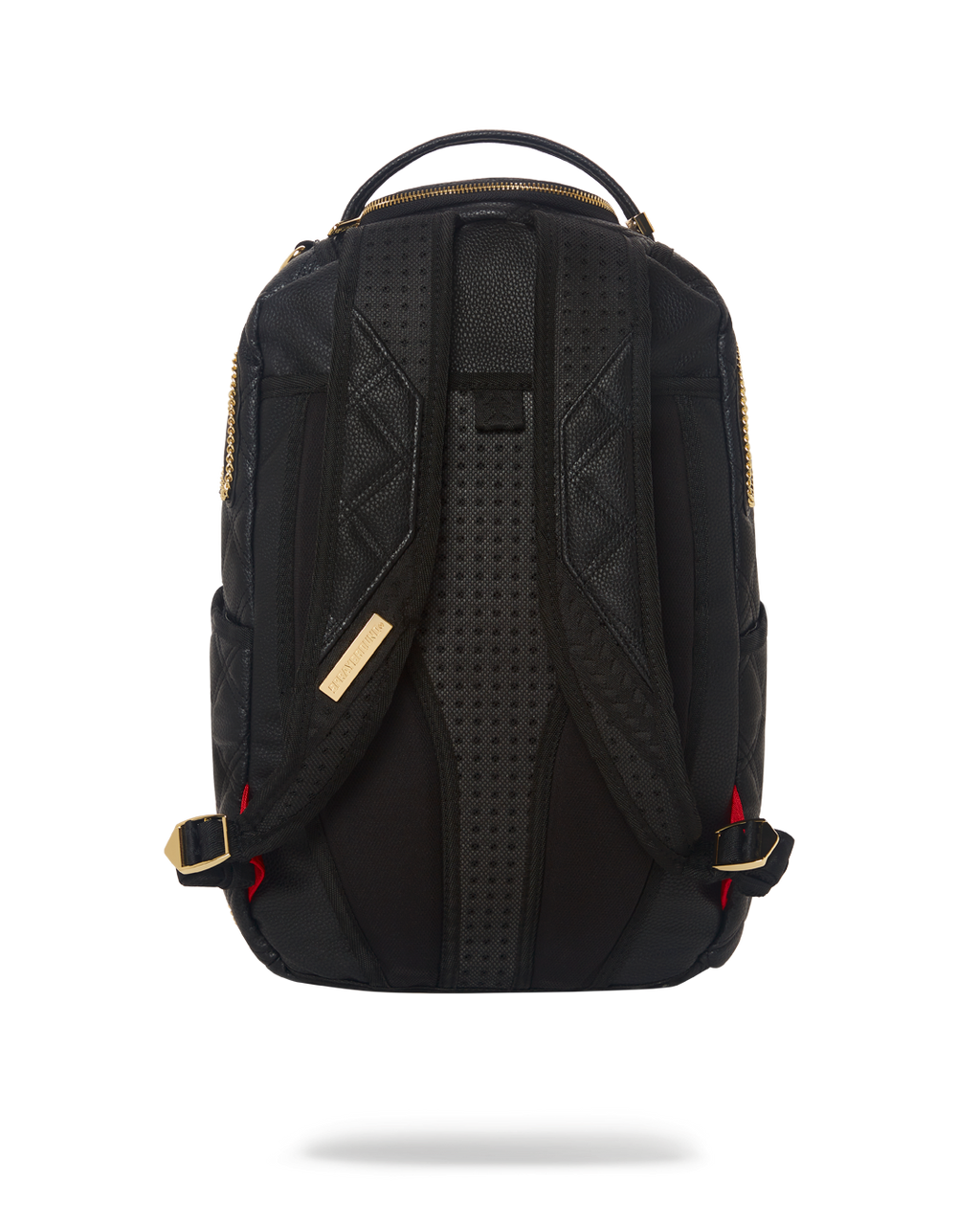 NOIR QUILT GOLD CHAIN SHARK BACKPACK (DLXV)