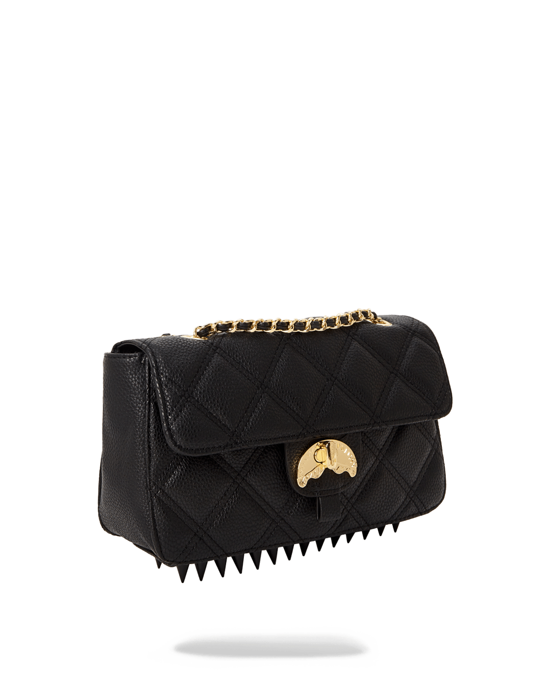 NOIR QUILT GOLD CHAIN SHARK HANDBAG