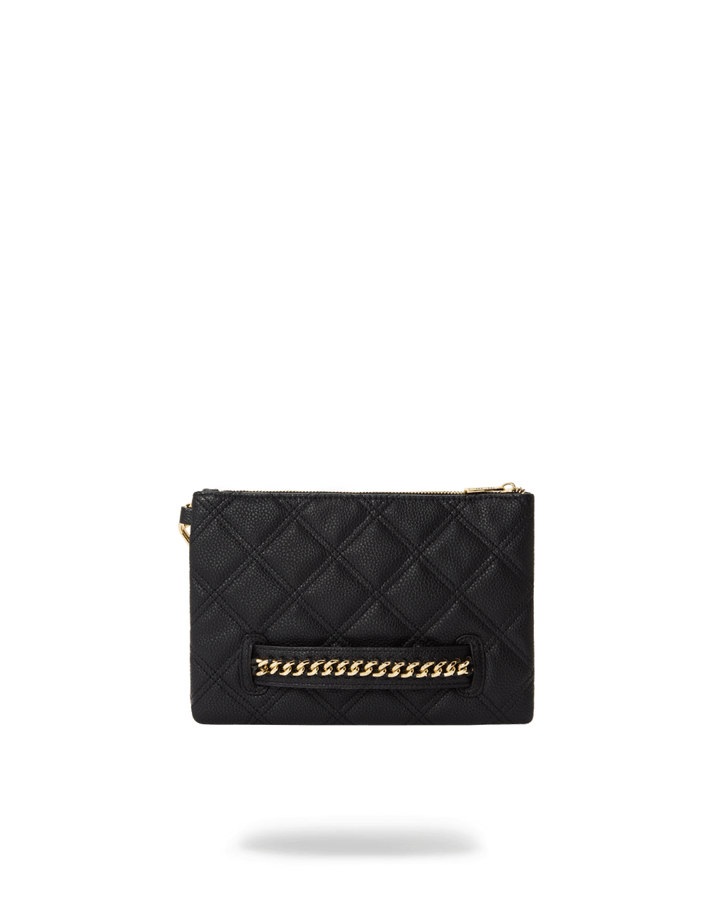 NOIR QUILT GOLD CHAIN SHARK CROSSOVER CLUTCH