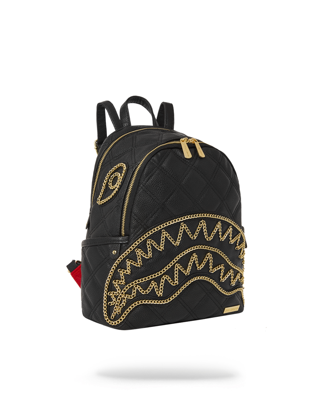 NOIR QUILT GOLD CHAIN SHARK SAVAGE BACKPACK