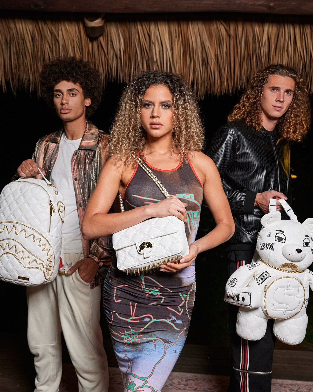 RIVIERA LE BLANC GOLD CHAIN SHARK HANDBAG