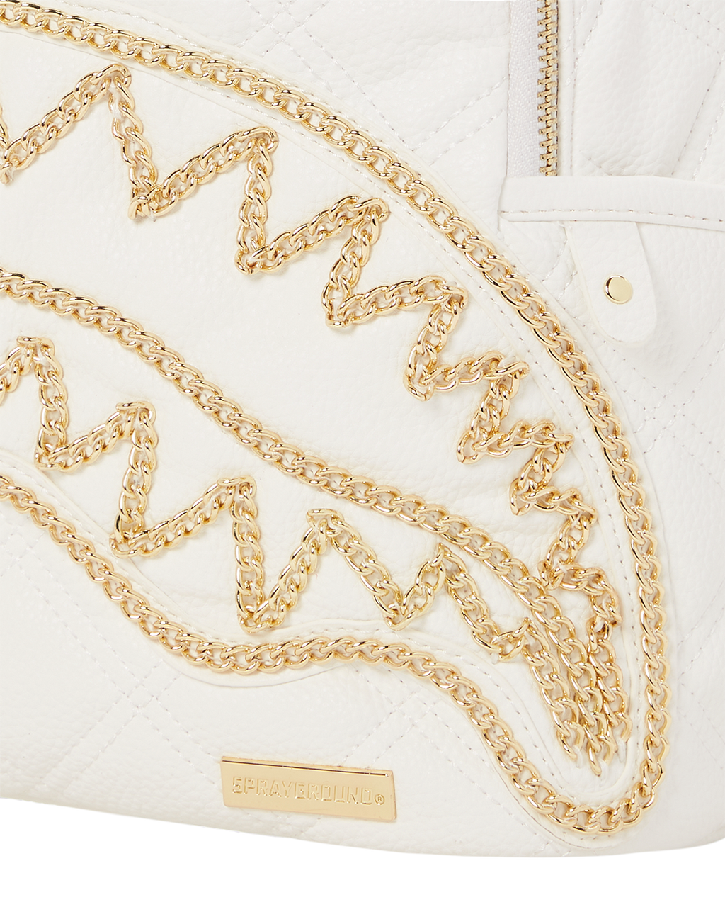 RIVIERA LE BLANC GOLD CHAIN SHARK SAVAGE BACKPACK