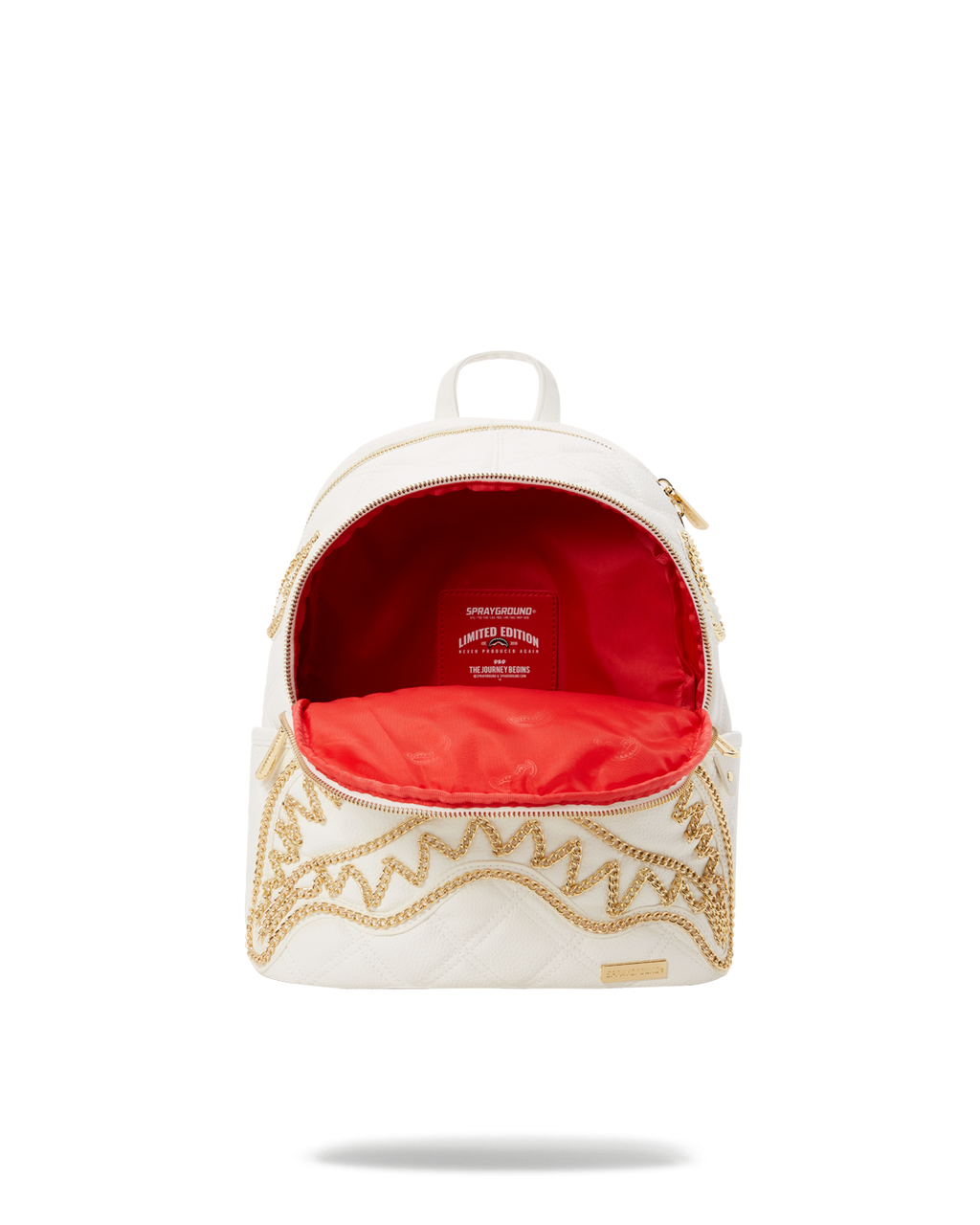 RIVIERA LE BLANC GOLD CHAIN SHARK SAVAGE BACKPACK