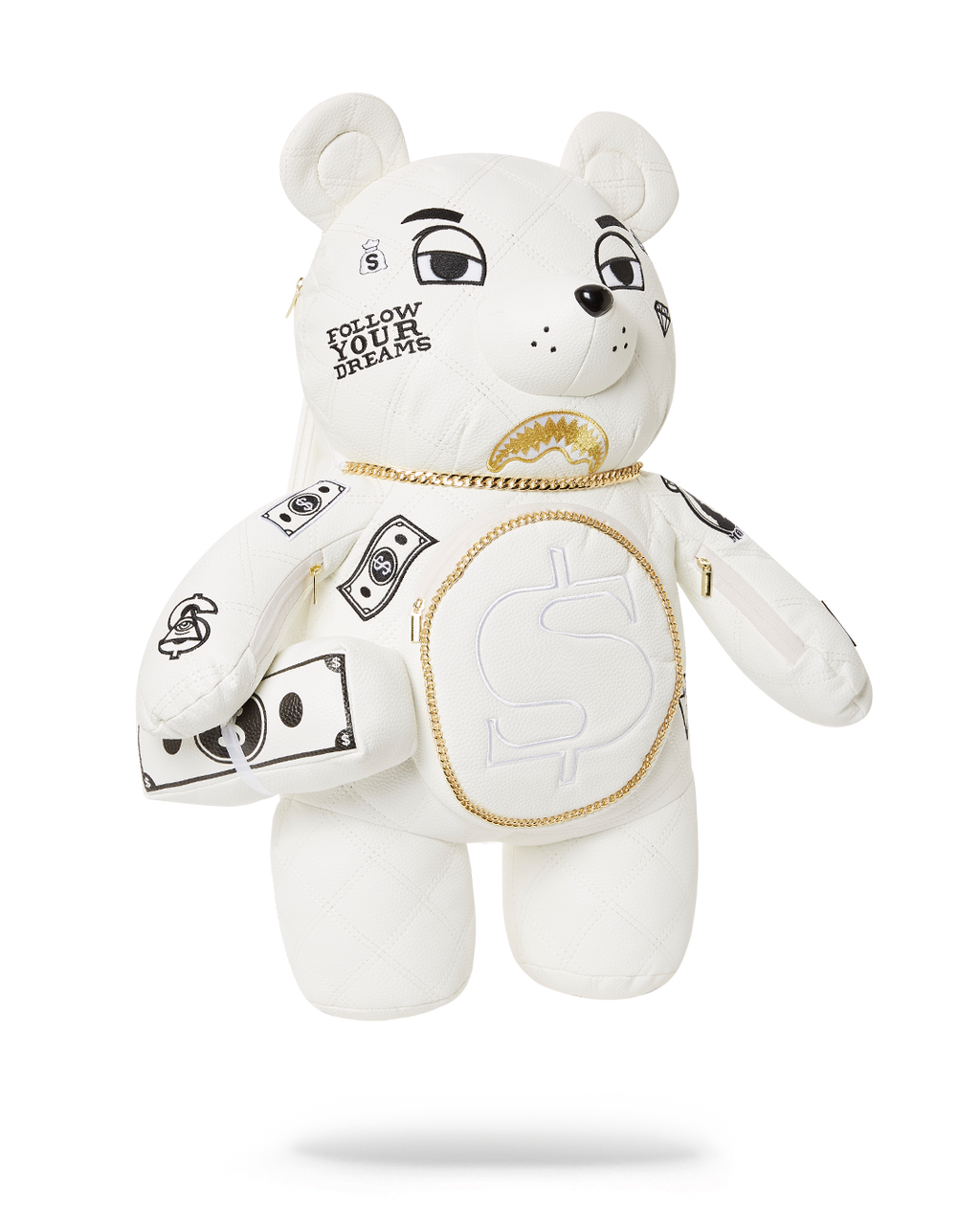 RIVIERA LE BLANC GOLD CHAIN MONEYBEAR TEDDYBEAR BACKPACK
