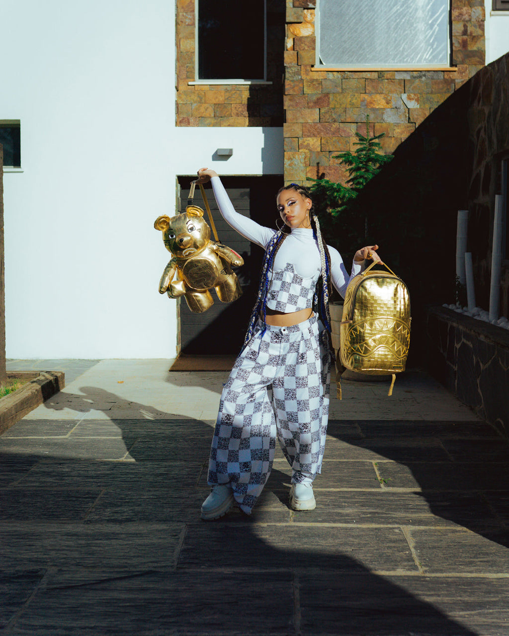 GOLD RUSH MONEYBEAR TEDDYBEAR BACKPACK