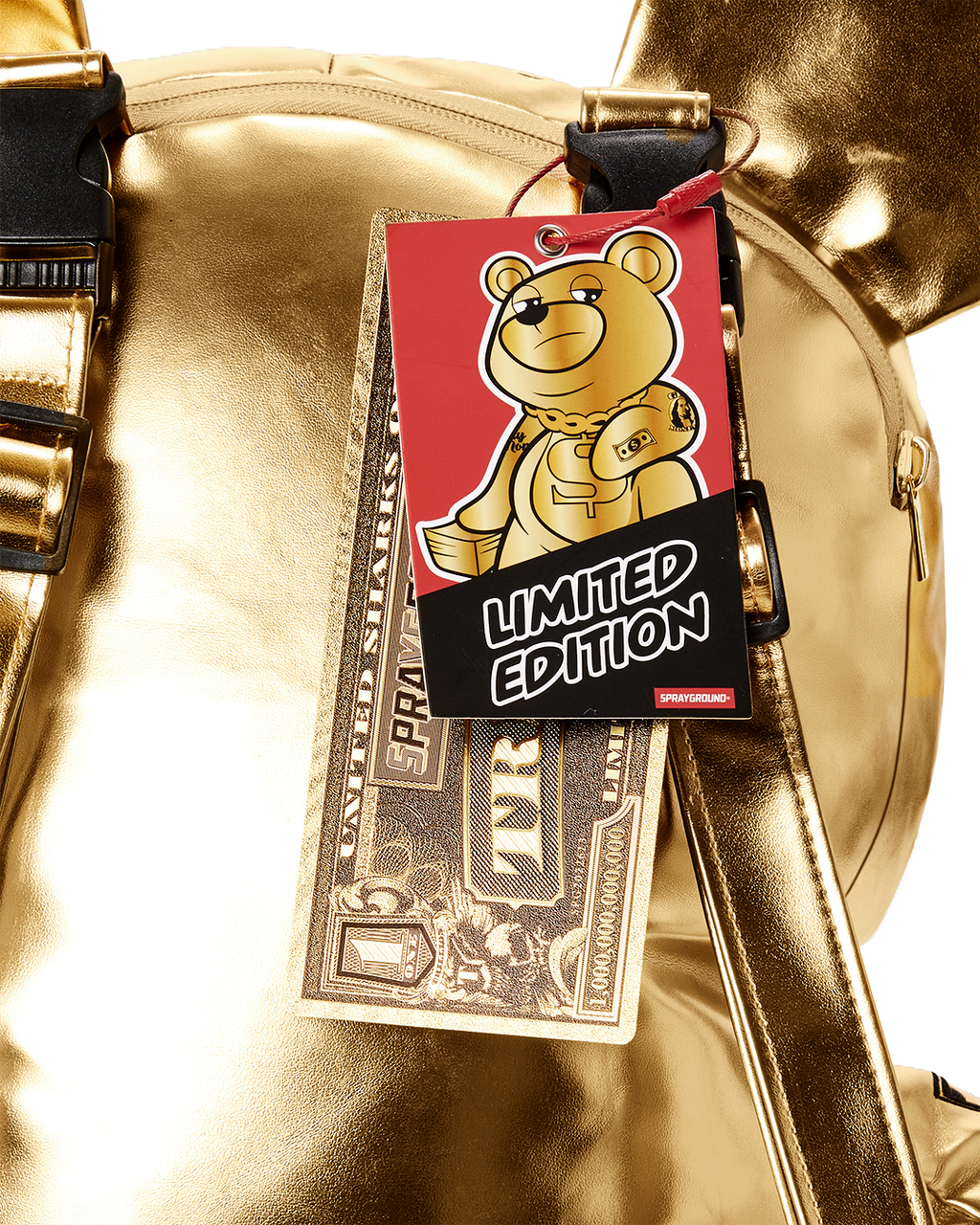 GOLD RUSH MONEYBEAR TEDDYBEAR BACKPACK