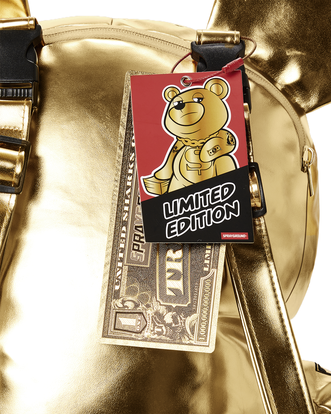 GOLD RUSH MONEYBEAR TEDDYBEAR BACKPACK