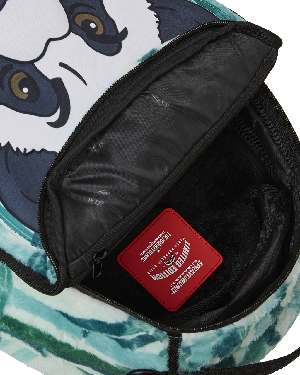 PANDA COZY VELOUR FUR BACKPACK