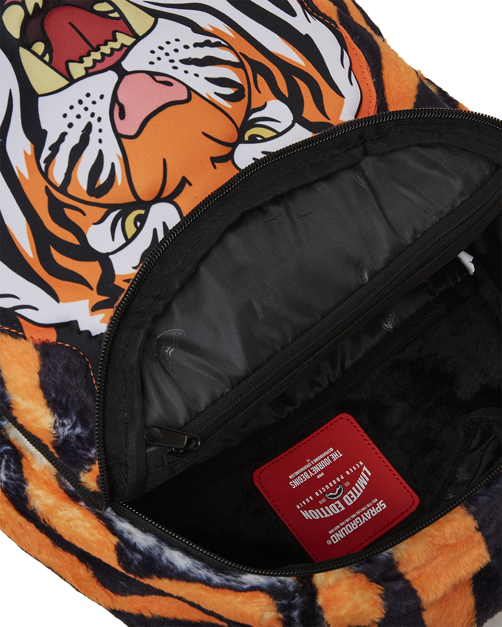 TIGER COZY VELOUR FUR BACKPACK