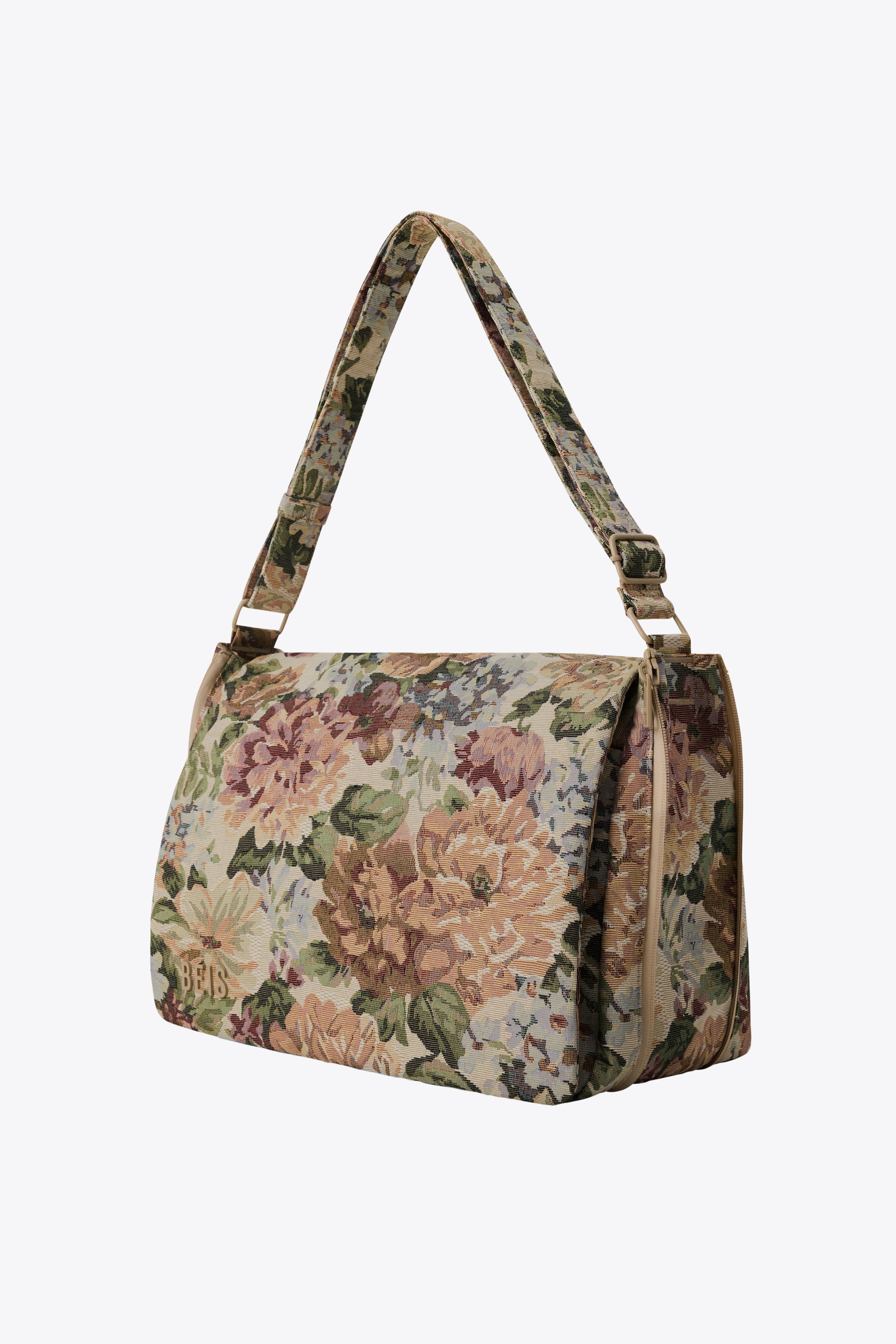 The Expandable Messenger Tote in Vintage Floral