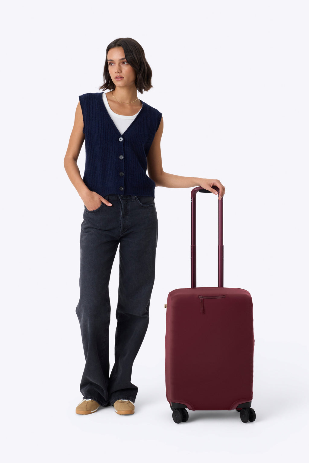 The Carry-On Luggage Cover in Burgundy