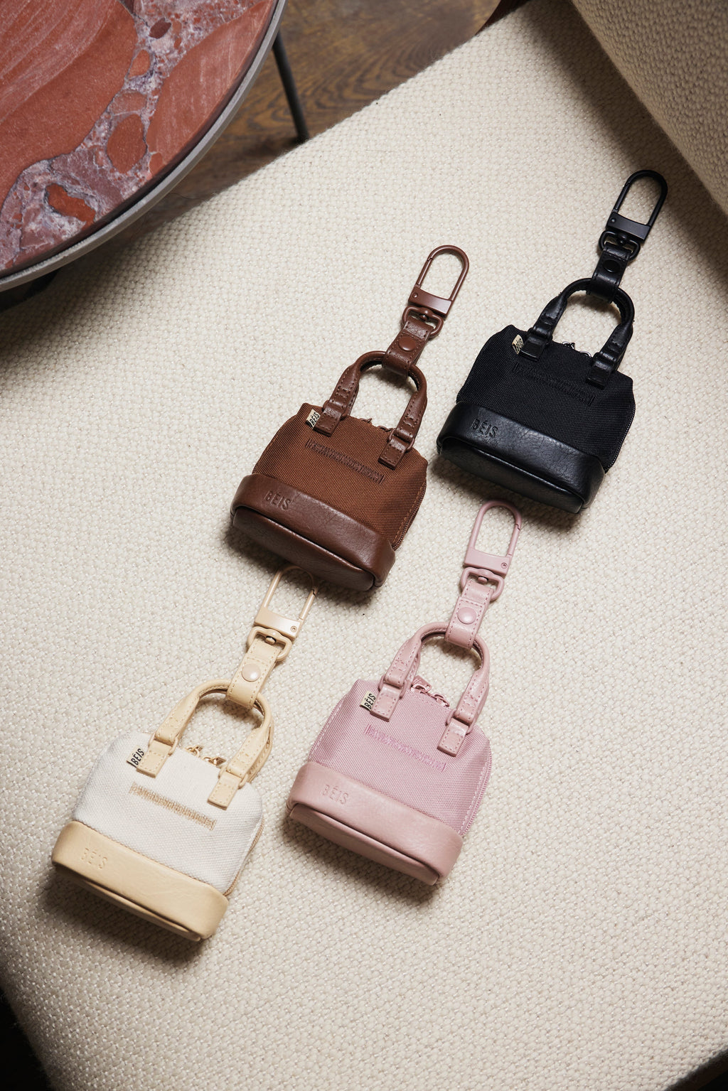 The Micro Weekender Charm in Atlas Pink