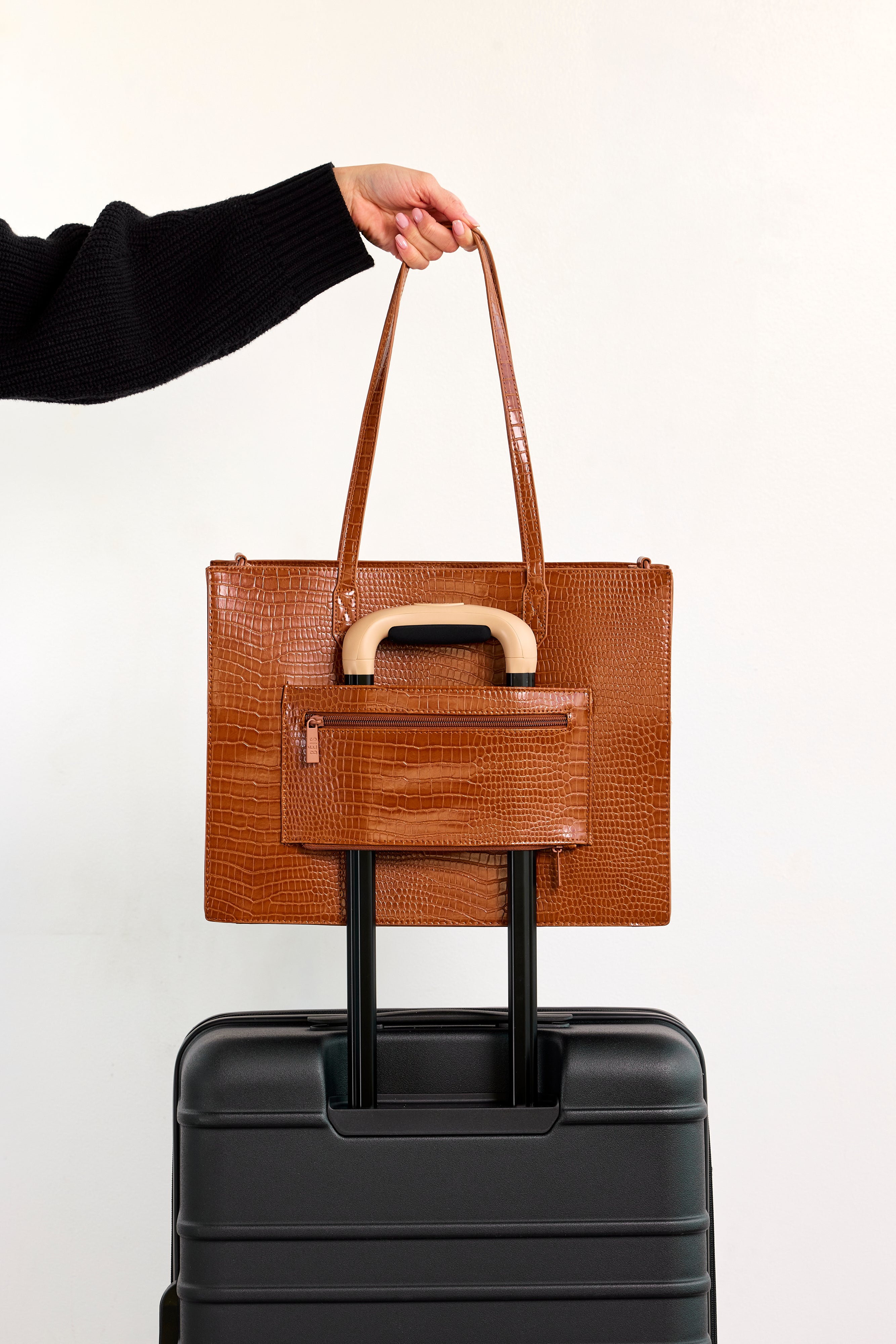 Resale The Work Tote in Cognac Croc