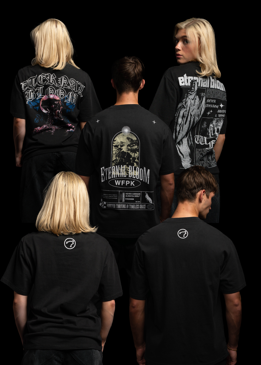 Eternal Bloom Graphic T-Shirt Bundle Black