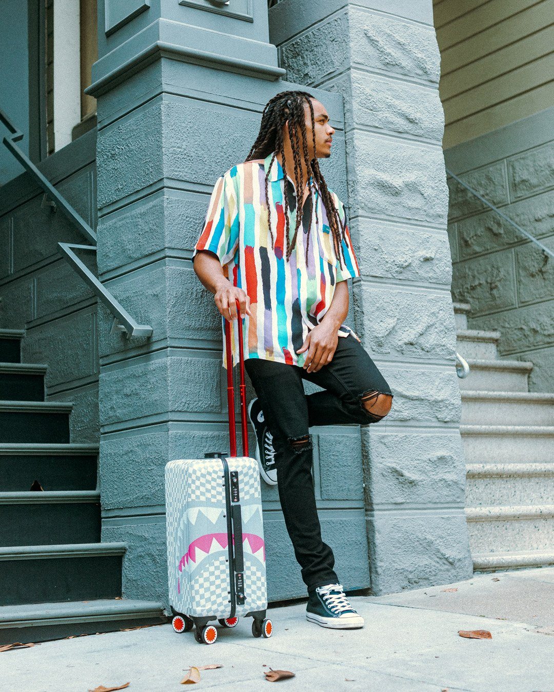 ROSE ALL DAY LA PALAIS SHARKNAUTICS HARDSHELL CARRY-ON LUGGAGE