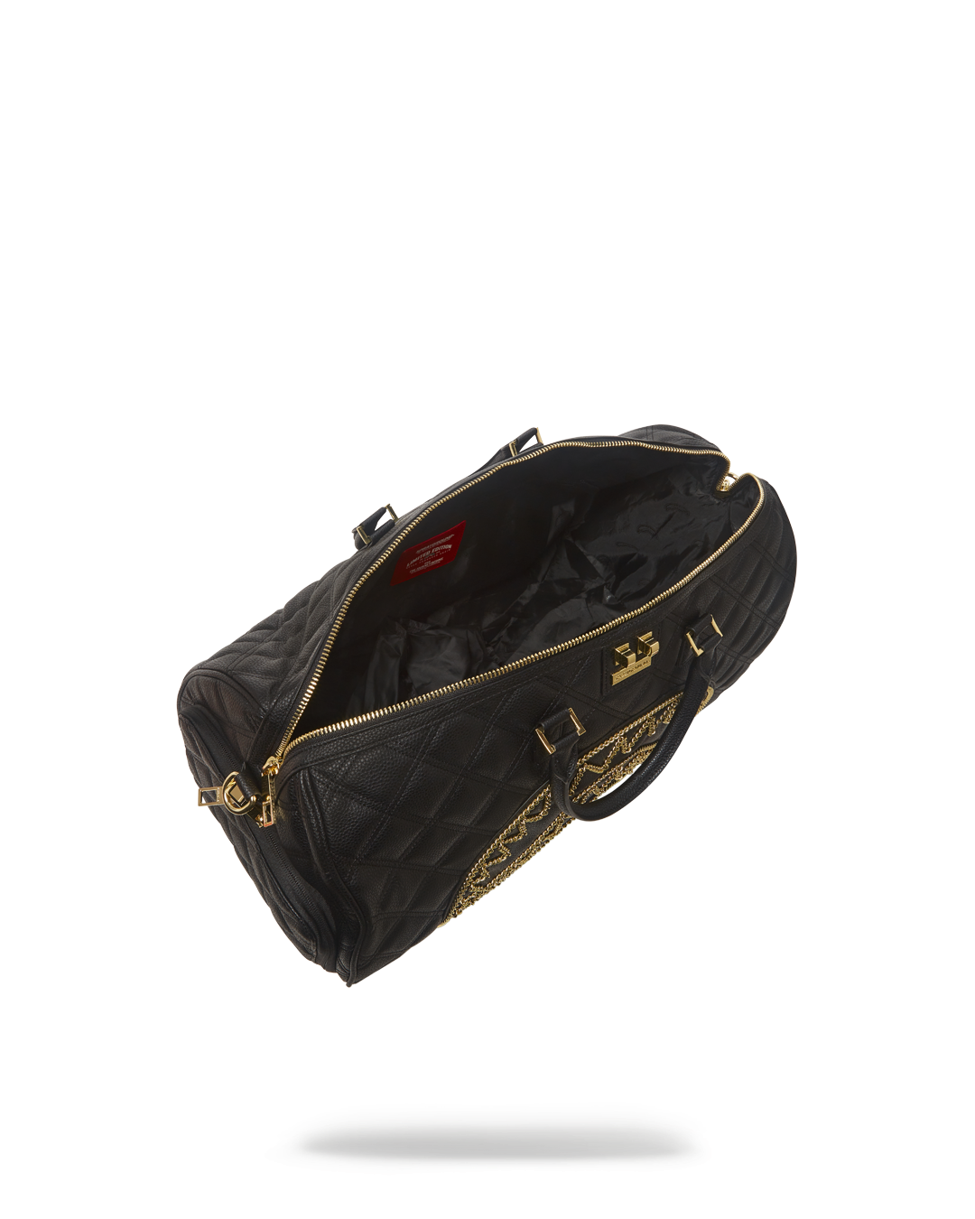 NOIR QUILT GOLD CHAIN SHARK DUFFLE