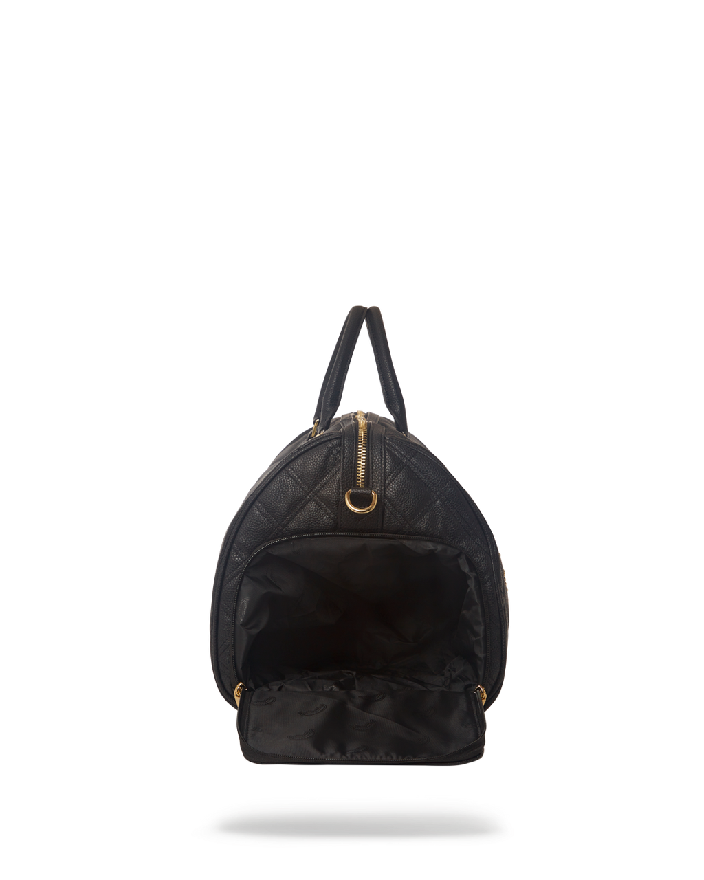 NOIR QUILT GOLD CHAIN SHARK DUFFLE