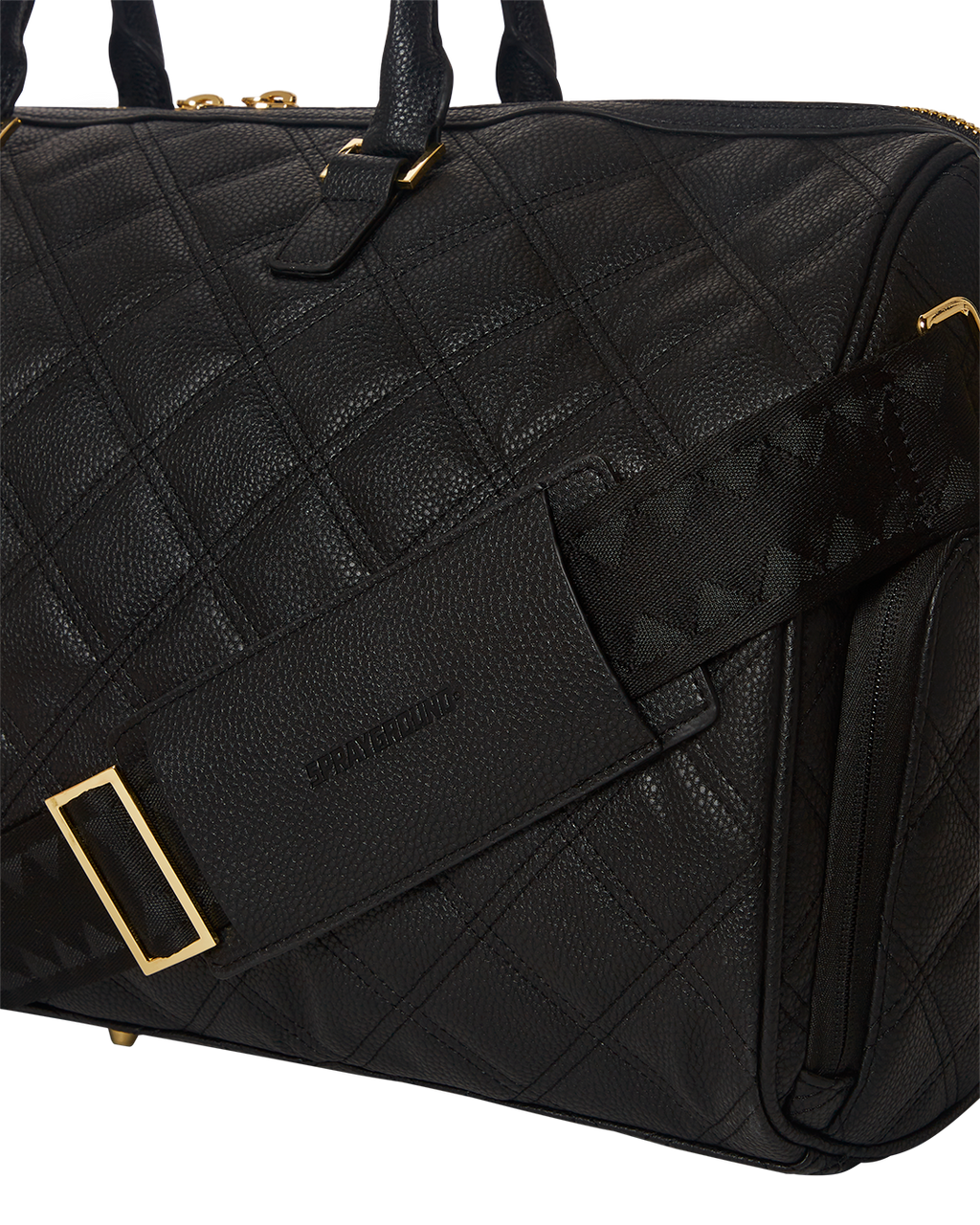 NOIR QUILT GOLD CHAIN SHARK DUFFLE