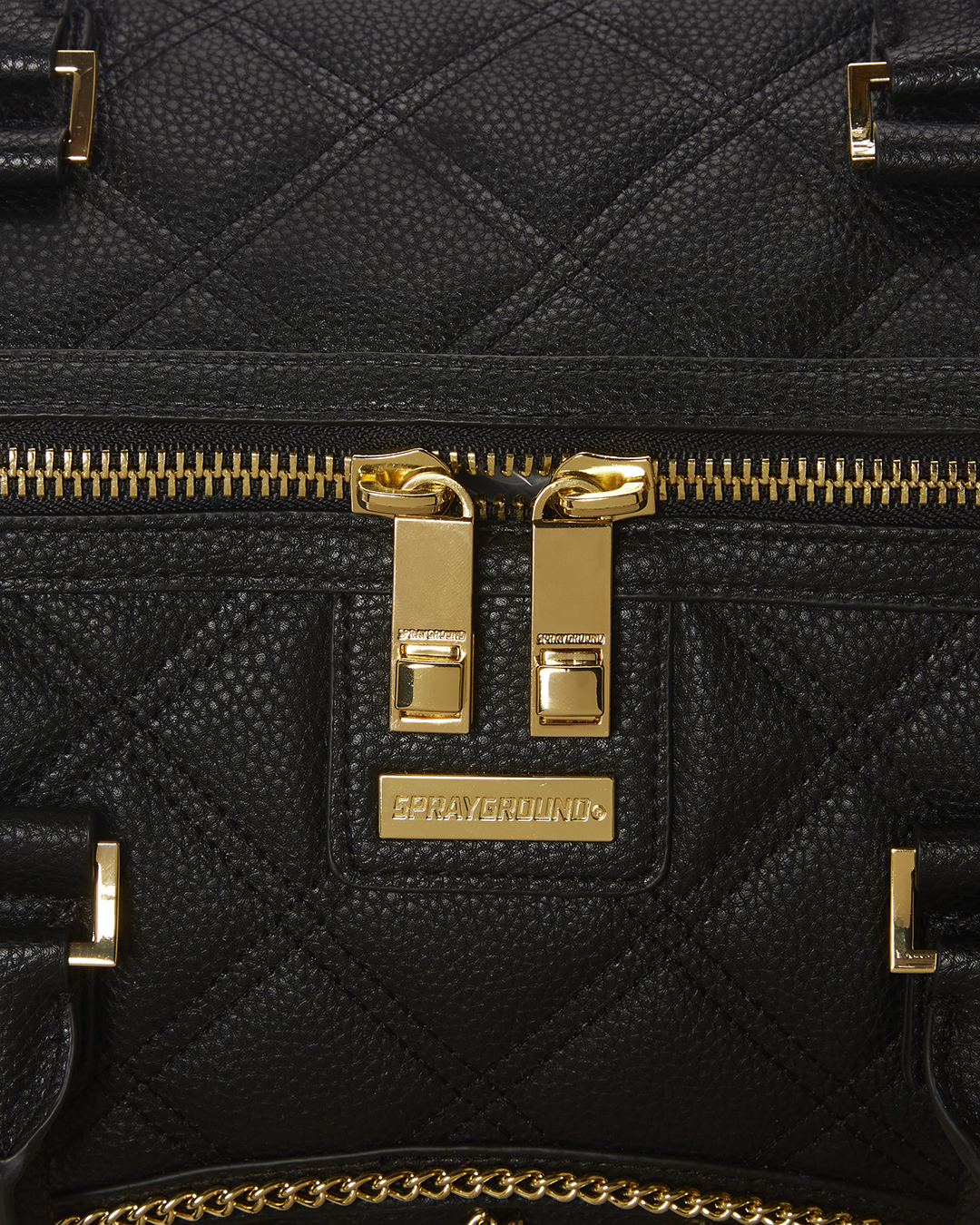 NOIR QUILT GOLD CHAIN SHARK DUFFLE