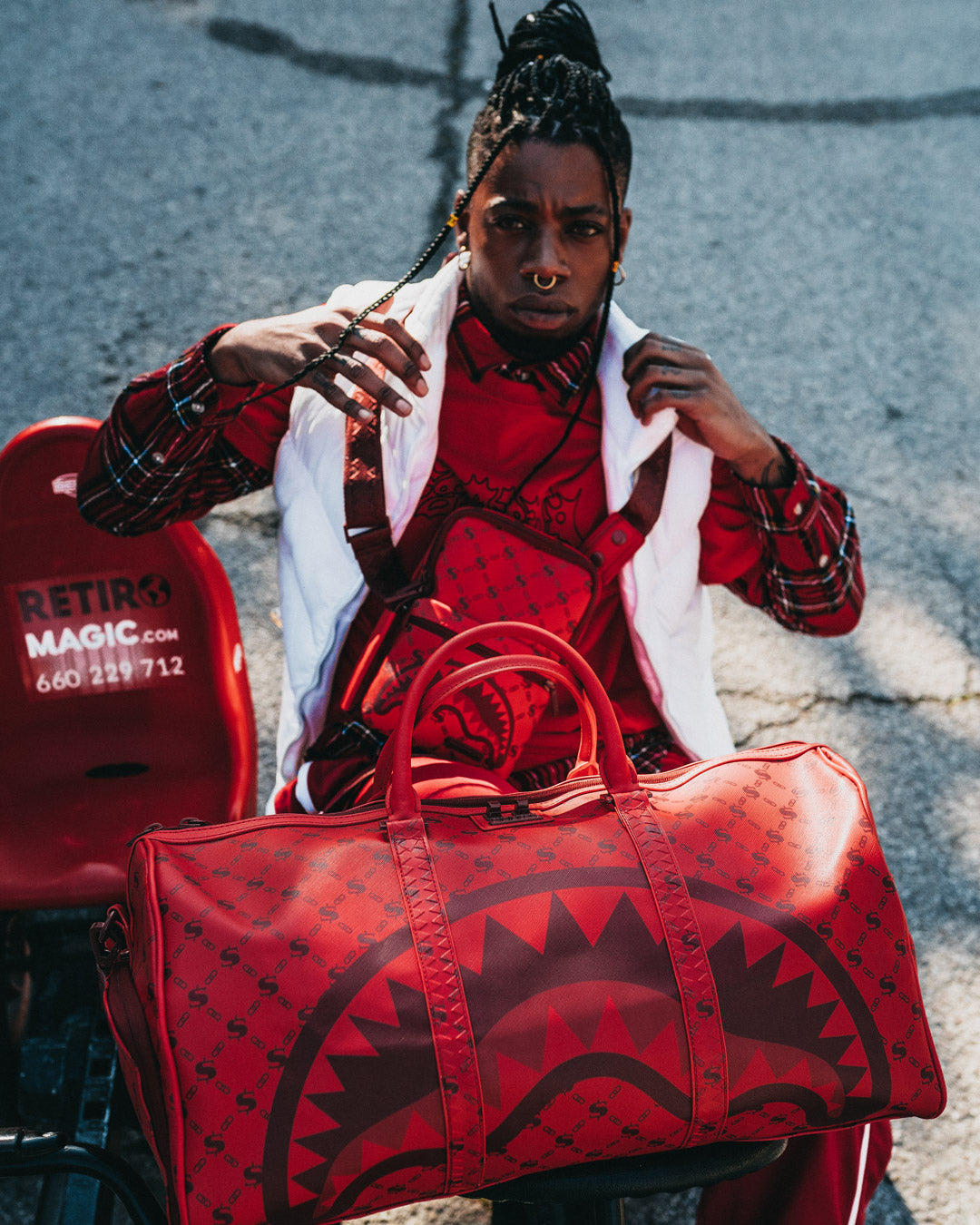 MONEY PATTERN BRICK DUFFLE