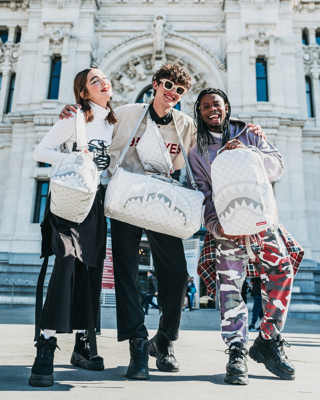 MONEY PATTERN POWDER MINI DUFFLE