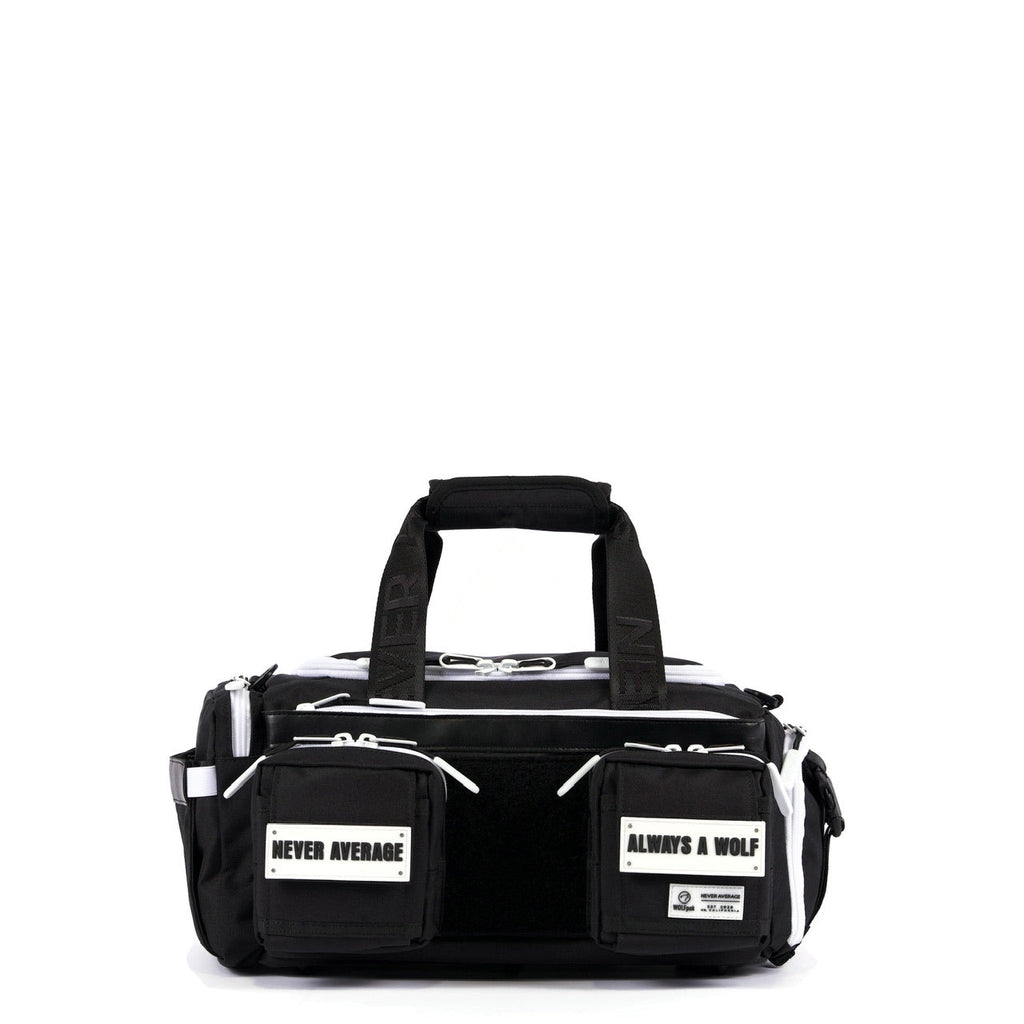 20L Mini Duffle Bag Black with White Accents