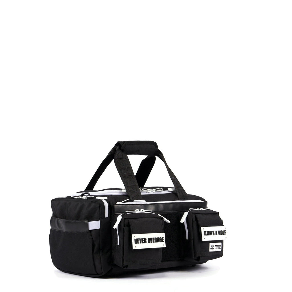20L Mini Duffle Bag Black with White Accents