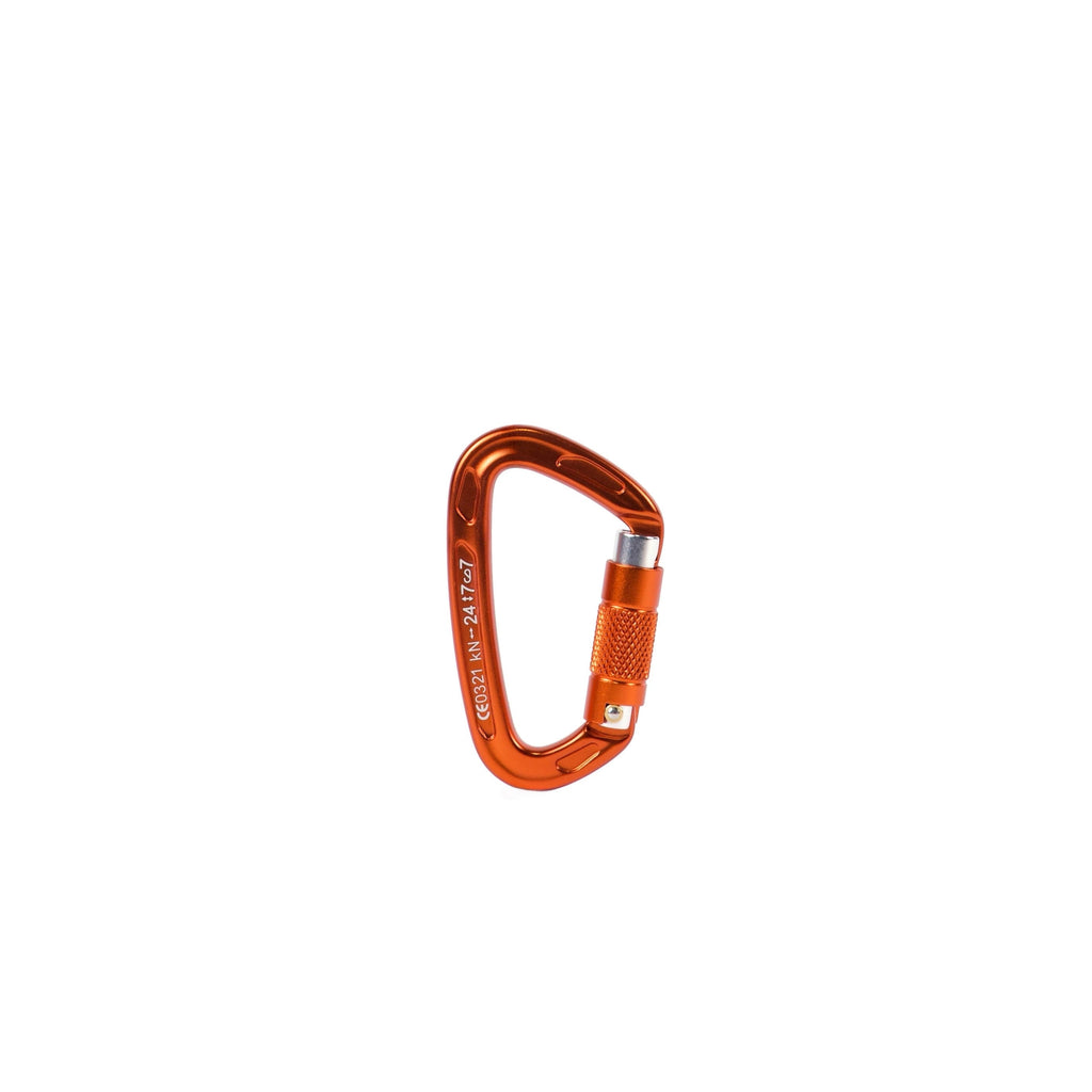 Auto Locking Carabiner Orange & Silver
