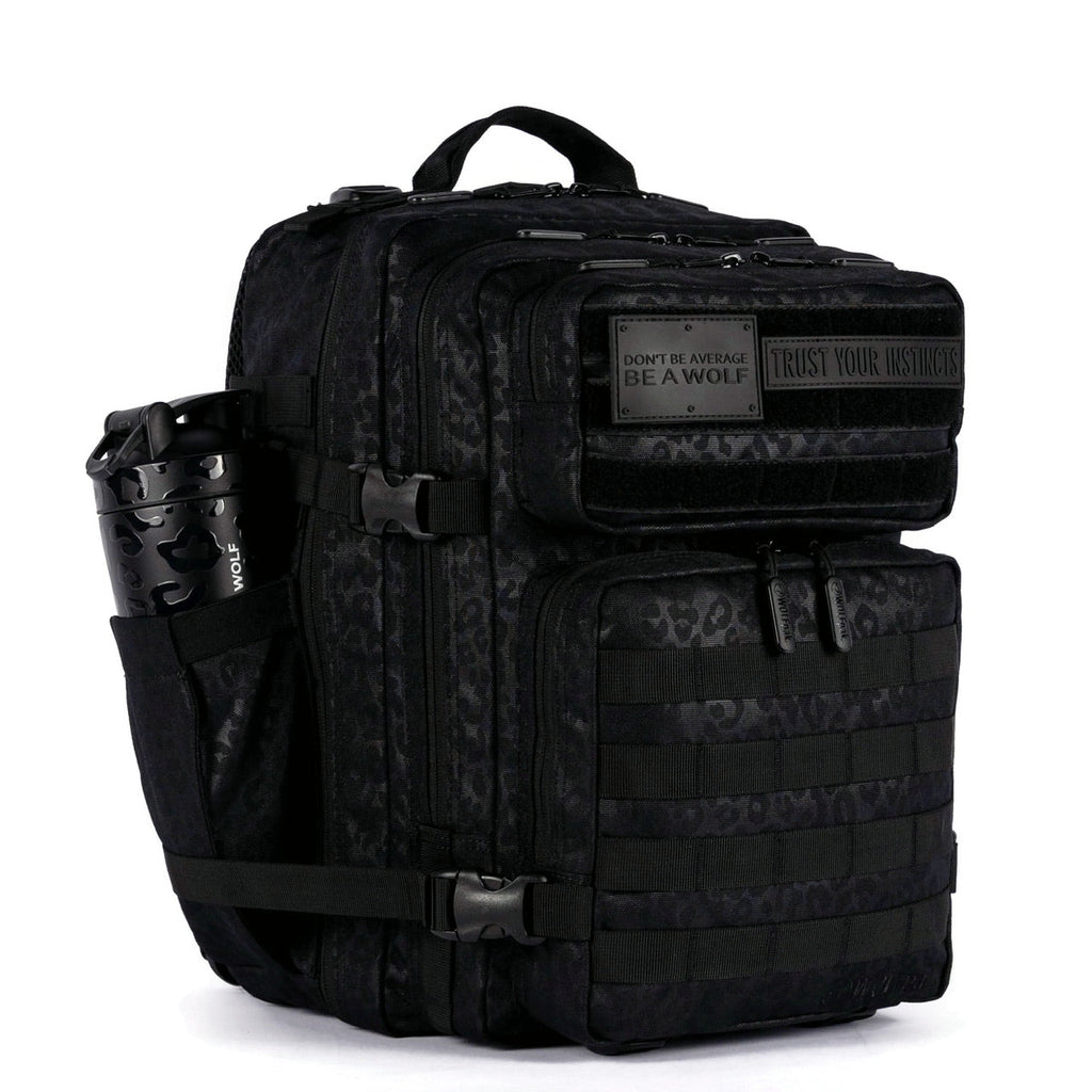 35L Backpack Black Leopard