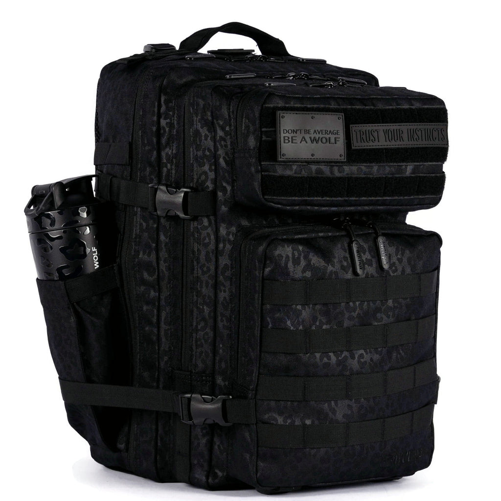 45L Backpack Black Leopard