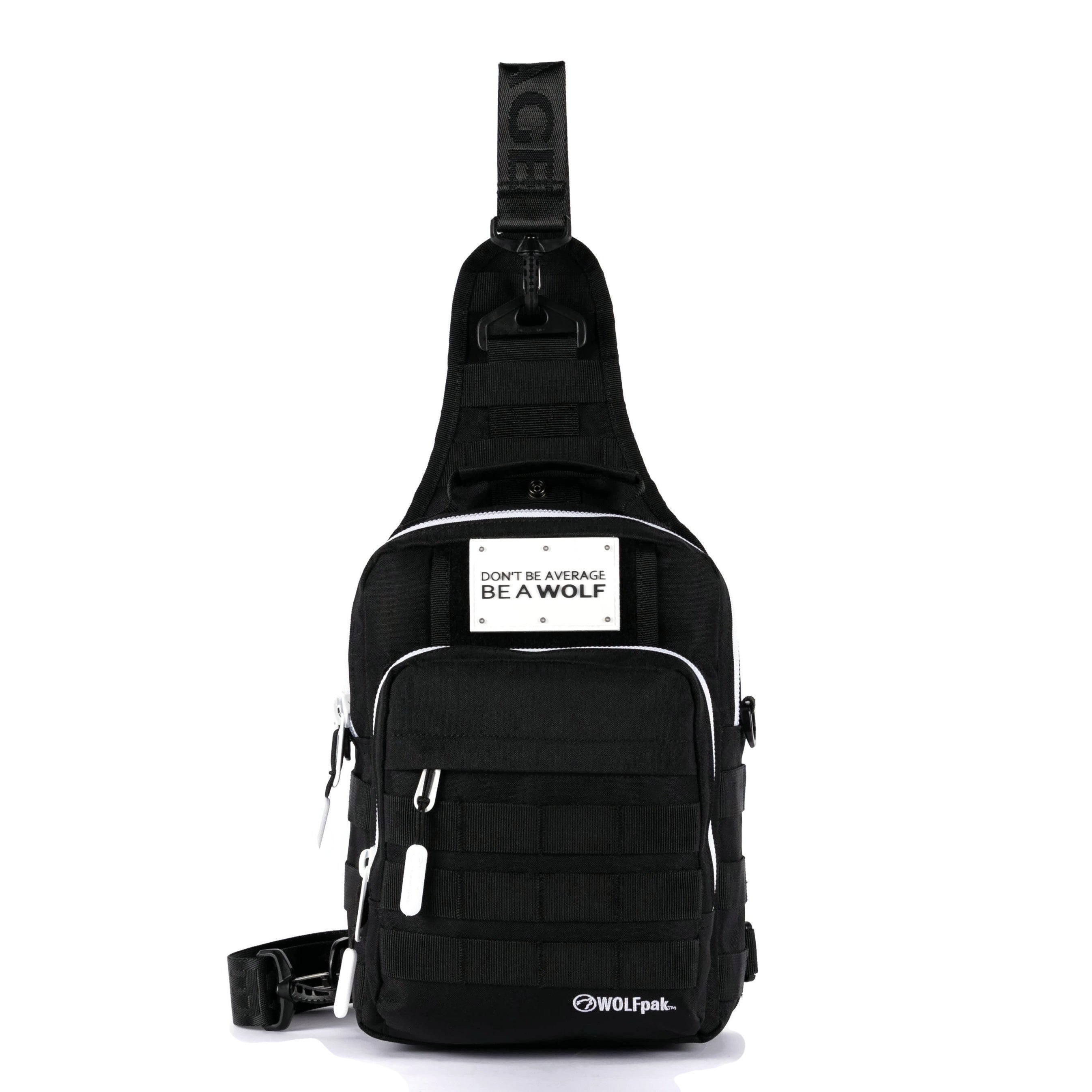 9L Tactical Sling Bag Alpha Black with White Accents