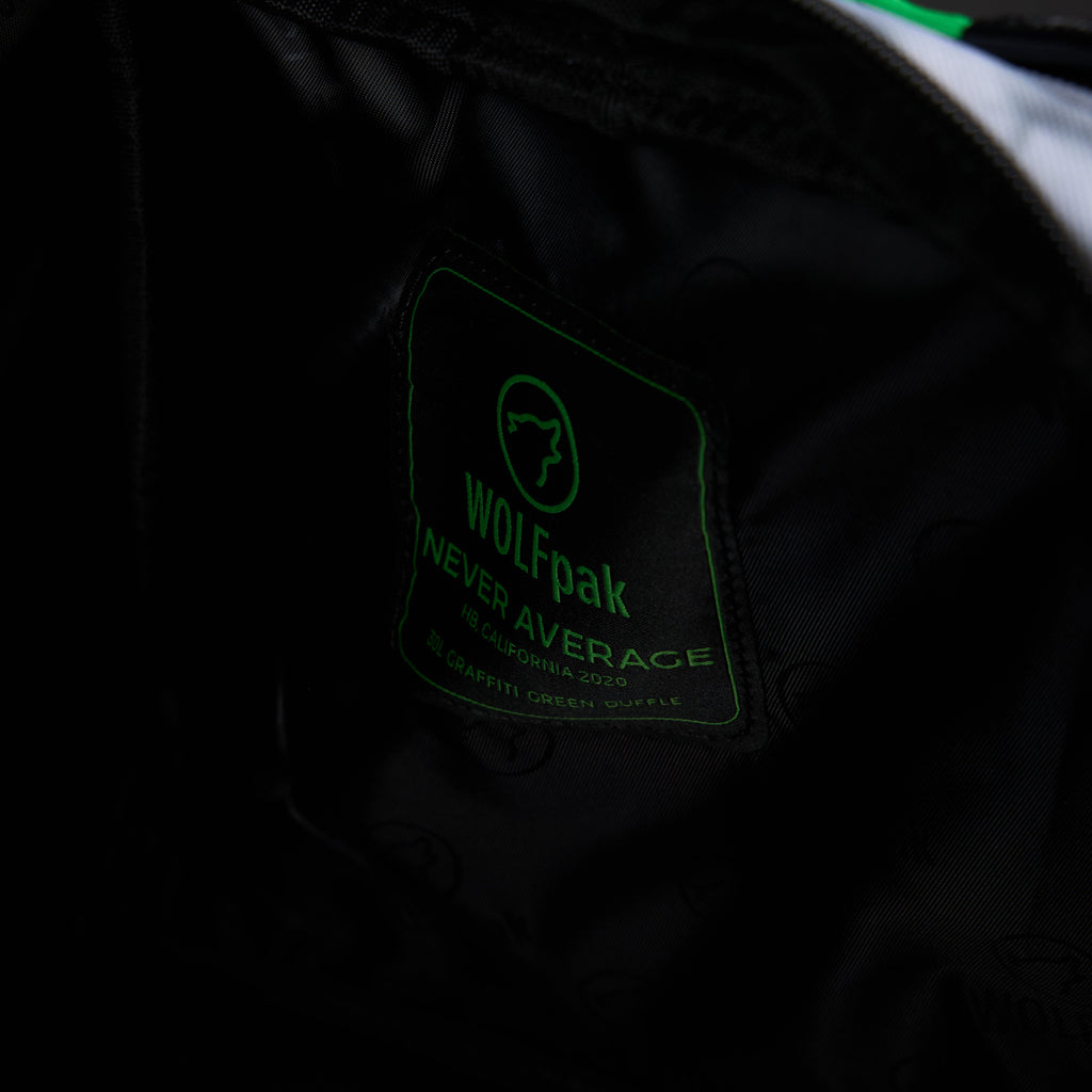 30L Perfect Duffle Bag Graffiti Green