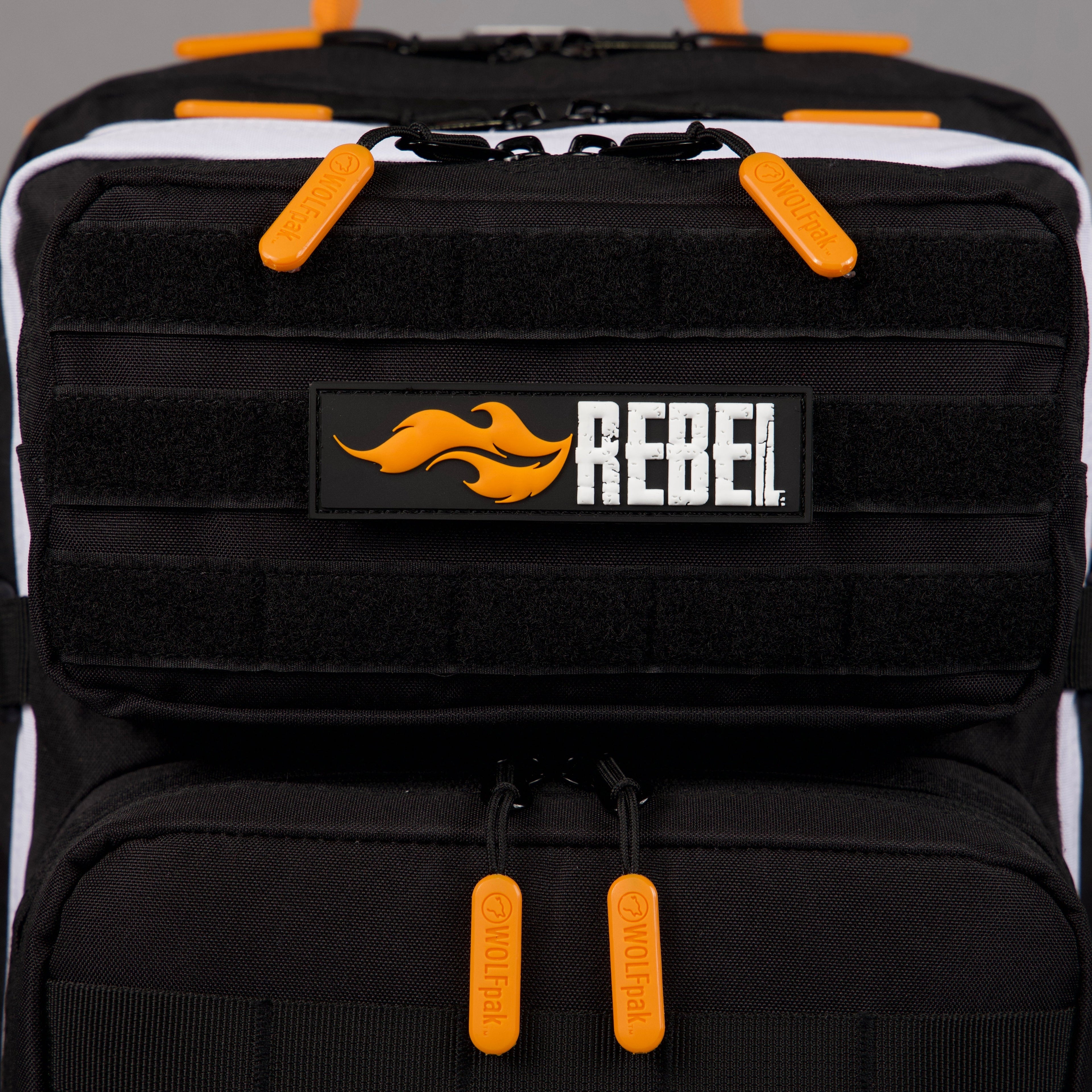 Orange Rebel Patch with Flame
