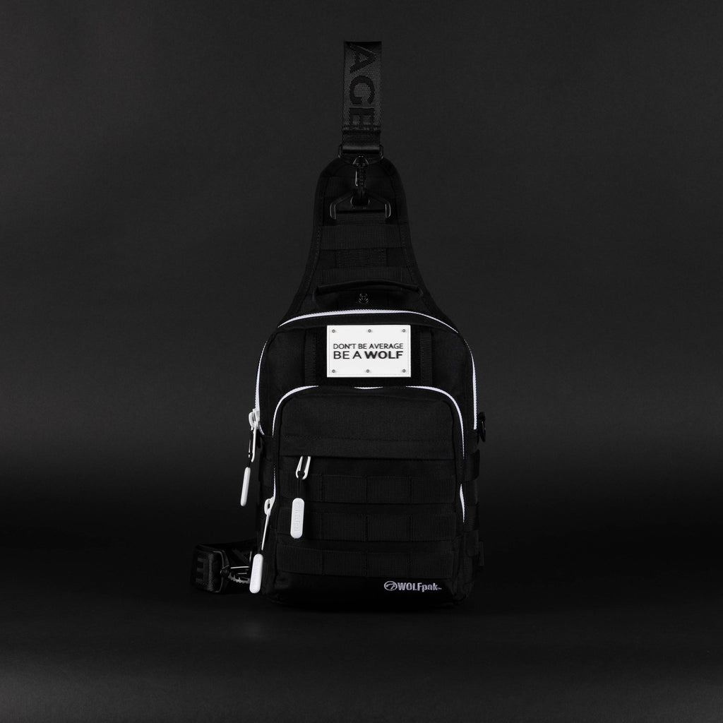 9L Tactical Sling Bag Alpha Black with White Accents