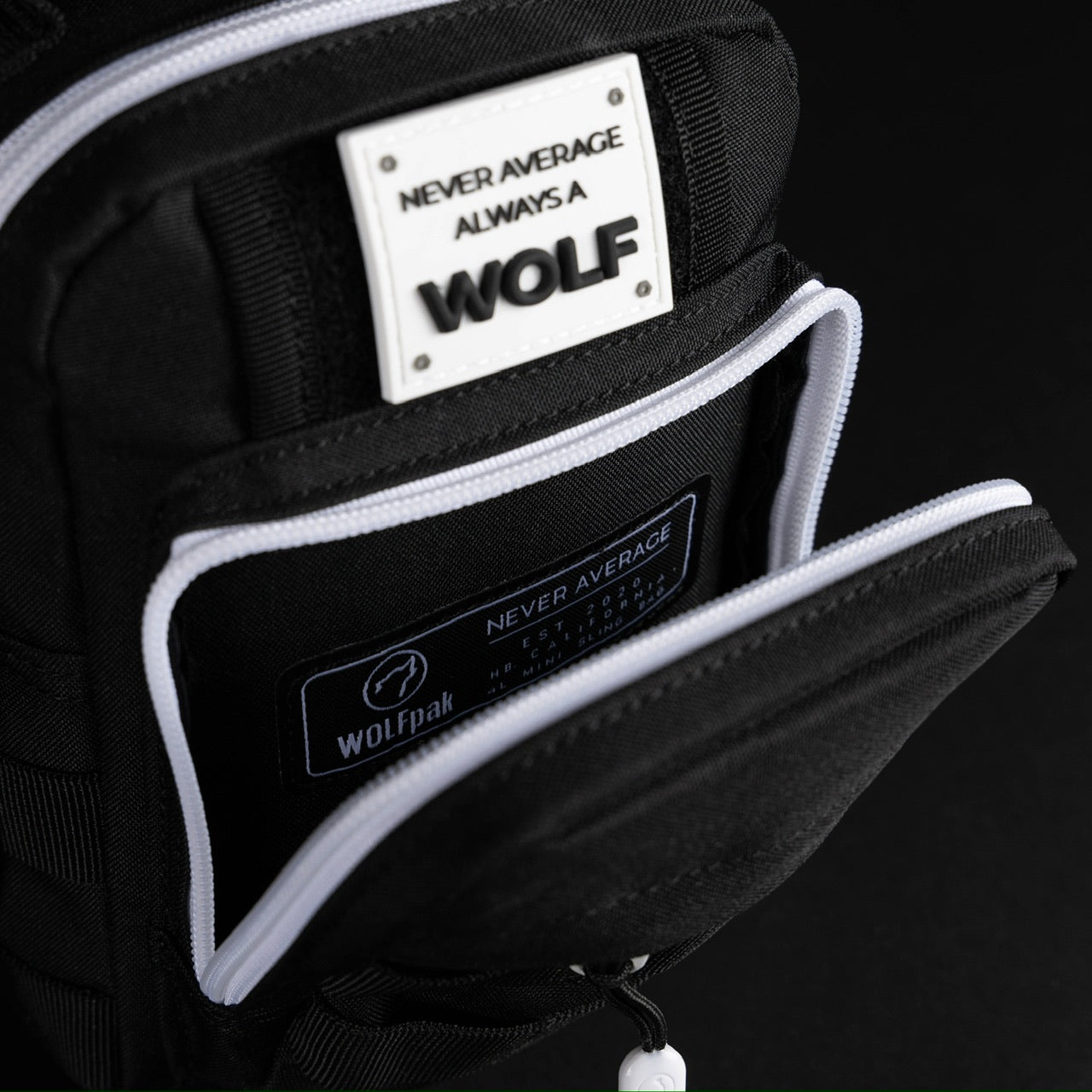 4L Mini Tactical Sling Bag Alpha Black White Accent