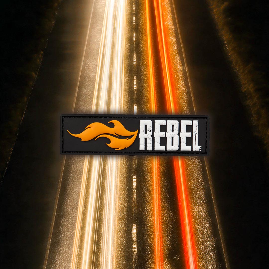 Orange Rebel Patch with Flame