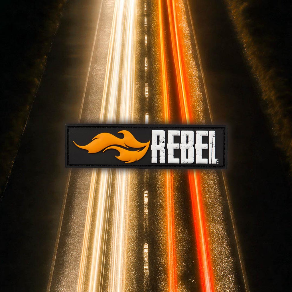 Orange Rebel Patch with Flame