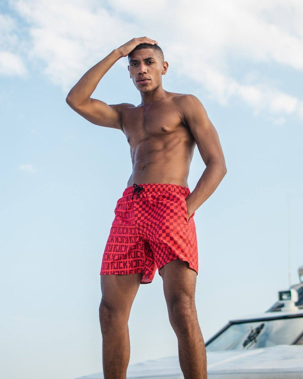 VENI VIDI VICI SHOTO SWIM TRUNKS