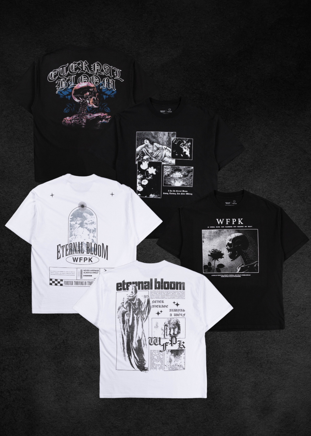 Eternal Bloom Graphic T-Shirt Bundle White