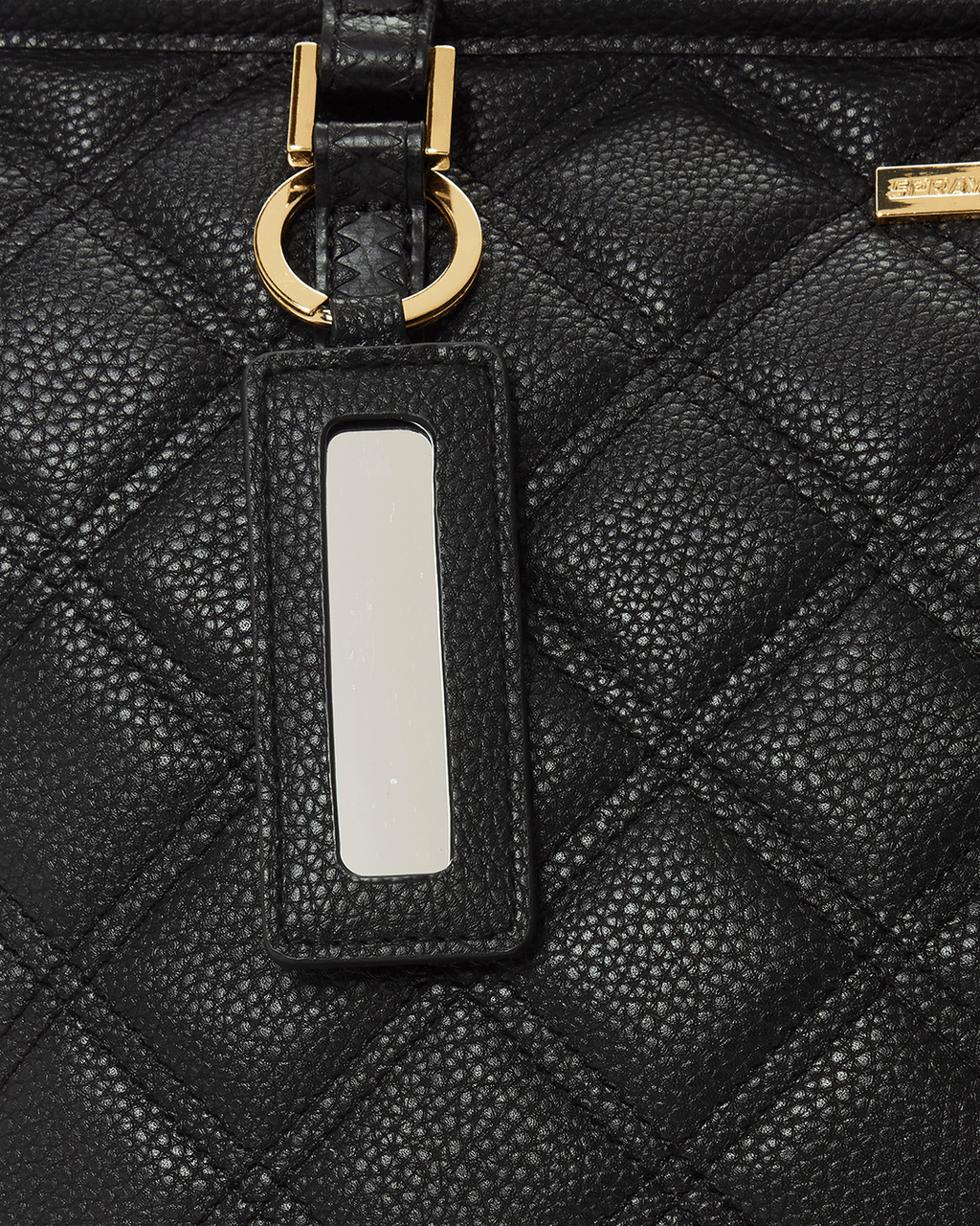 NOIR QUILT GOLD CHAIN SHARK TOTE