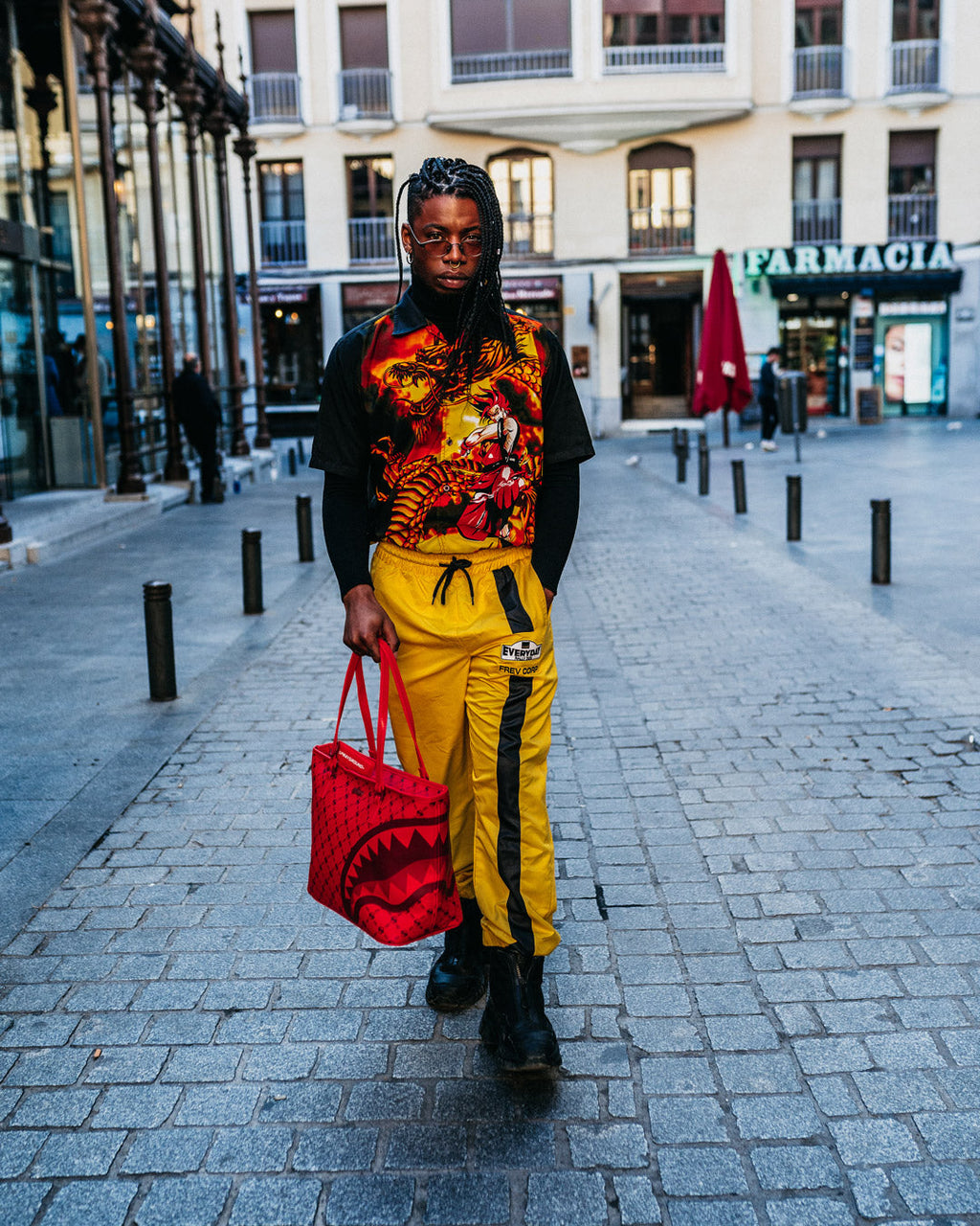 MONEY PATTERN BRICK TOTE